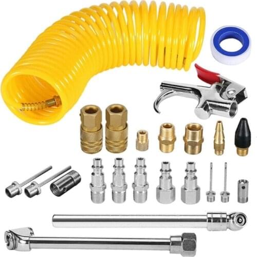 20 pcs air compressor accessories kit contains various useful air compressor accessories 25 feet recoil air hose