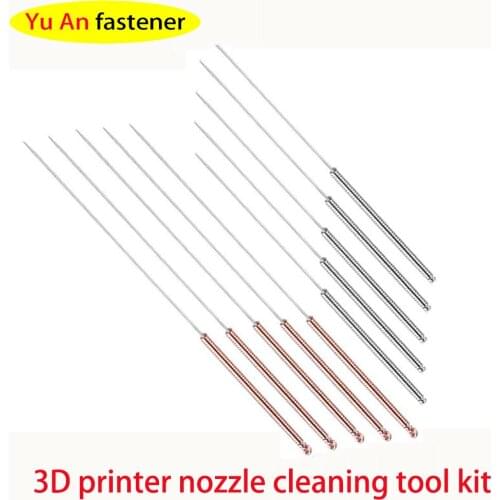 3D Printer Nozzle Cleaning Tool Kit Stainless Steel Needle Set for MK8 E3D 3D Printing Accessories