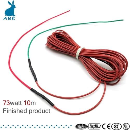 6K 10m 73w carbon fiber silicone rubber heating cable soft tough radiation-free heating wire warm Heat cable Electric heat