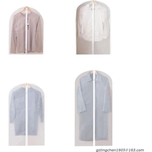 P8DE 12pcs Hanging Garment Bags Lightweight Clear Clothes Cover Full Zipper Suit Bag for Closet Storage Home Travel