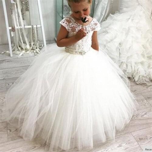 Flower Girl Dresses For Weddings Luxury Kids Evening Pageant Ball Gowns First Communion Dresses For Girls Vestidos Daminha