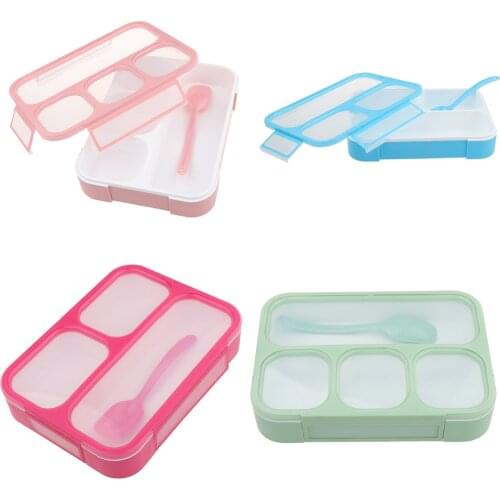 Portable Bento Lunch Box Food Storage Container Devided Compartments Office