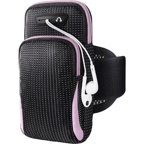 Simple Style Running Men Women Arm Bags For Phone Money Keys Outdoor Sports Arm Package Bag With Headset Hole