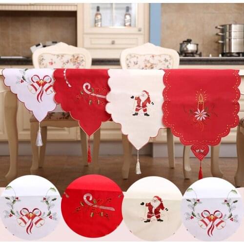 New Year 2021 Christmas Happy Tablecloth Embroidery Tablecloth Hotel Decoration Family Party Restaurant Decoration Table Kitchen