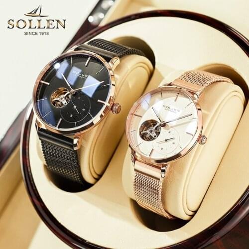 SOLLEN Couple Watch Waterproof Stainless Steel Automatic Mechanical Watch Fashion Watch Men & Women Lovers Watch