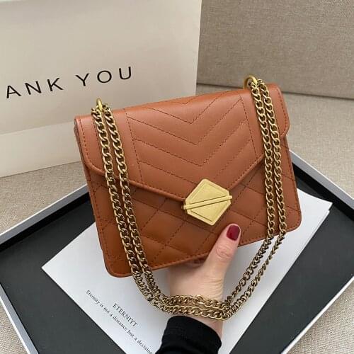 Fashion Women Lattice Pattern Handbag PU Leather Crossbody Chain Bag Casual Flap Purse Large Capacity Envelope Totes