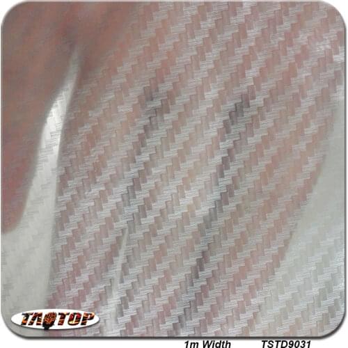 TSTR9031 1M * 10M carbon fiber silver transparent Hydro Dipping Hydrographics Film Water Transfer Printing Films