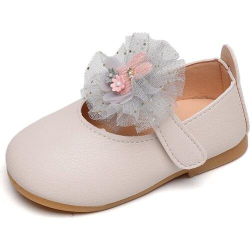 Girls Shoes Baby Girls Leather Flats Lace Flower Rabbit Sweet Cute Princess Kids Dress Shoes for Wedding Party Children Shoes