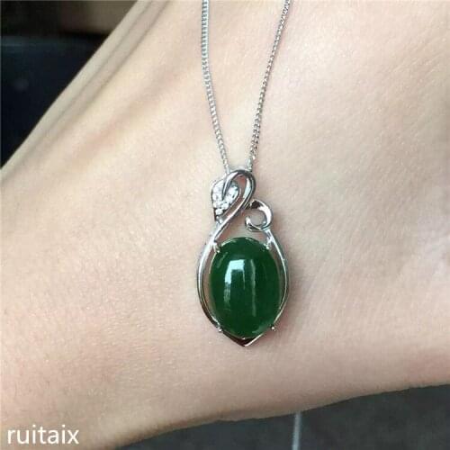 KJJEAXCMY boutique jewels S925 Pure silver inlay natural jade lady pendant + necklace gourd jewelry plant leaves