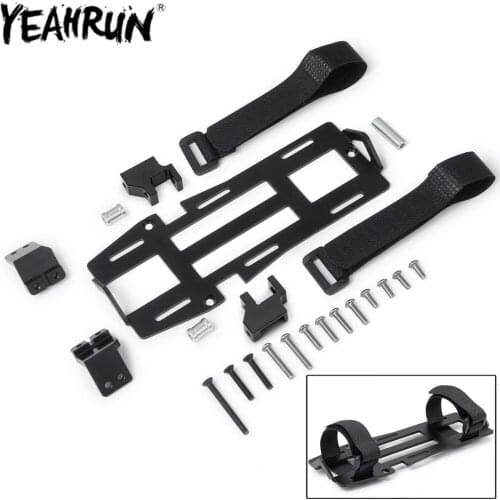 YEAHRUN Metal Battery Mounting Plate Holder with Strap For 1/10 Axial TRX4 TRX-4 RC Rock Crawler Car Parts