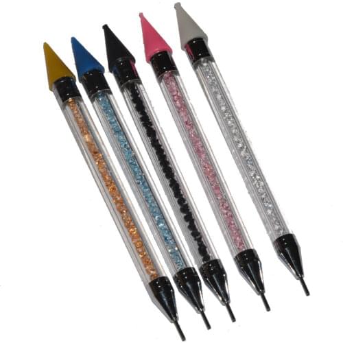 1Pc Dual-Ended Dotting Pen Picker Wax Pencil Acrylic Nail Art Tool Manicure Decoration Handle Picker Wax Pencil Crystal Beads