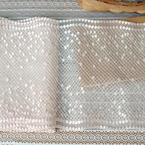 10meters Skin Mesh Embroidery Lace Trim Applique Ribbon Trimming Clothing Garment Curtain DIY Sewing