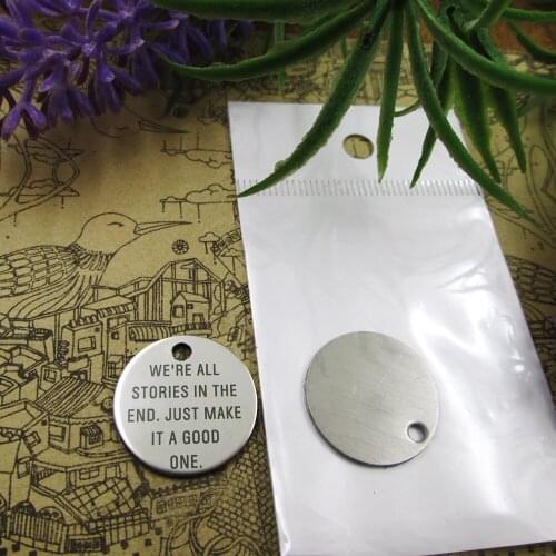 20pcs--"WE'RE ALL STORIES IN THE END..."stainless steel charms 5 styles for choosing DIY Charms for necklace bracelets