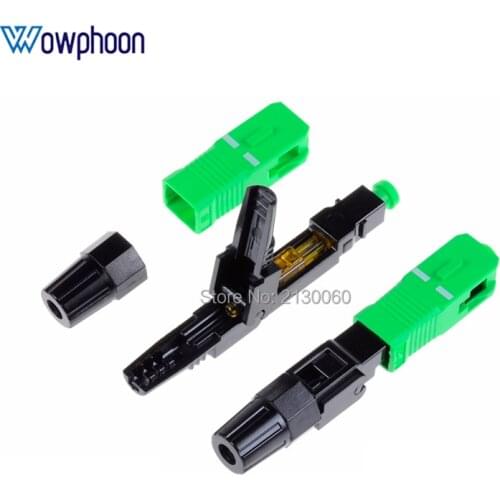 100PCS FTTH SC APC single-mode fiber optic SC APC quick connector Fiber Optic Fast Connector Free shipping