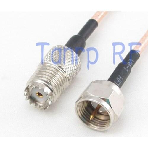20inch MINI UHF female jack to F male RF adapter connector 50CM Pigtail coaxial jumper cable RG316 extension cord