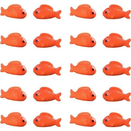 20Pcs Mini Resin Red Fish Statues Mediterranean Style Animal Minimature Figurines Moss Landscape Terrarium Ornament