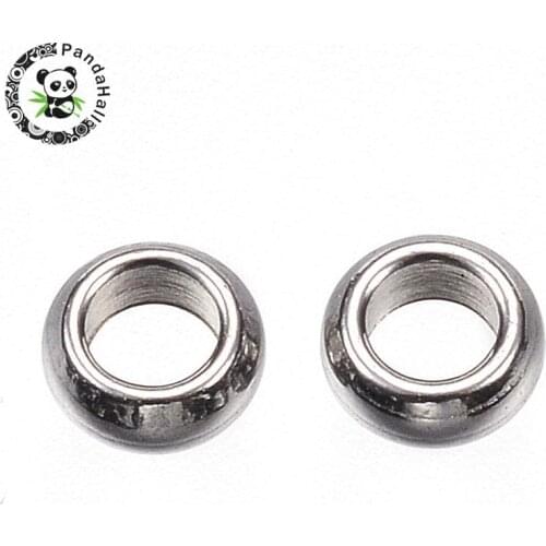 304 Stainless Steel Bead Spacers, Ring, Stainless Steel Color, 4x1.5mm, Hole: 2mm