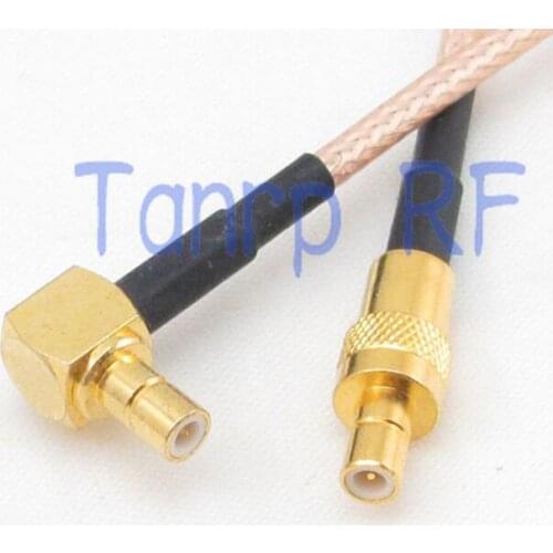 50CM Pigtail coaxial jumper cable RG316 extension cord 20in SMB male plug to SMB male plug right angle RF adapter connector