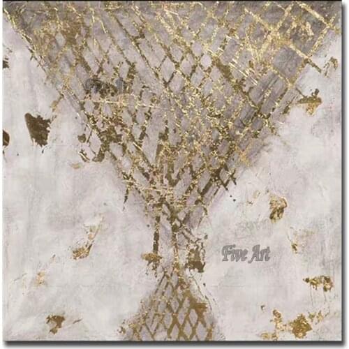 Abstract Gold Foil Texture Oil Painting Canvas Wall Art New Abstract Free Shipping Golden Wall Decor Picture Artwork Paintings