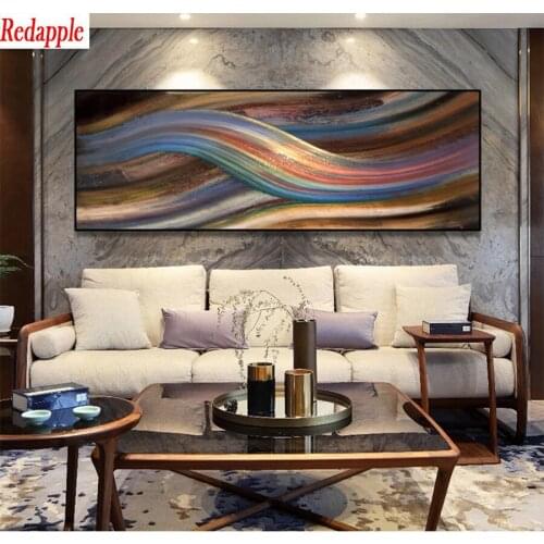 Diamond Painting Abstract art, colorful rainbow, silk Cross Stitch Diamond Mosaic Picture Embroidery crystal Beaded Handicraft