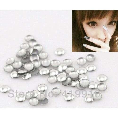 Free Shipping 10000PCs Aluminum Tone Round Metal Nail Art Decoration Metallic Nail Studs Drop 3mm M00227