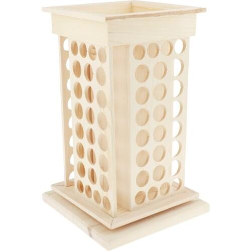 Wood Rotating Essential Oil Bottle Holder Classification Display Stand