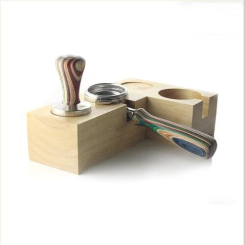Coffee Filter Tamper Holder Solid wood Espresso Tamper Mat Stand Coffee Maker Support Base Rack Coffee Accessories for Barista