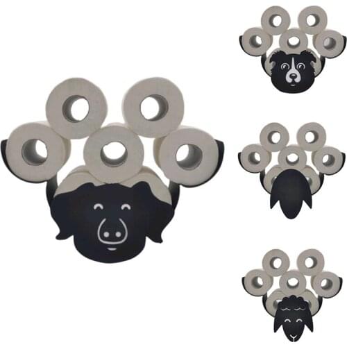 Animal Toilet Paper Holder, Cute Roll Holder, Metal Wall Mounted Bathroom Tissue Storage Rack, 7 Rolls Capacity