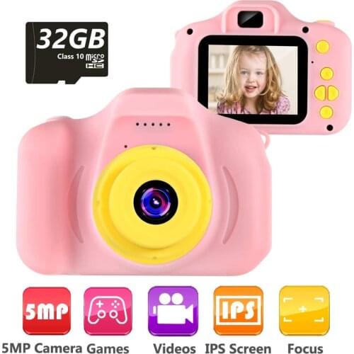 Kids Mini Camera Toys 2.0 Inch 1920 HD Screen Multi-function Cartoon Cute Kids Camera Children Educational Toy Outdoor Play Gift