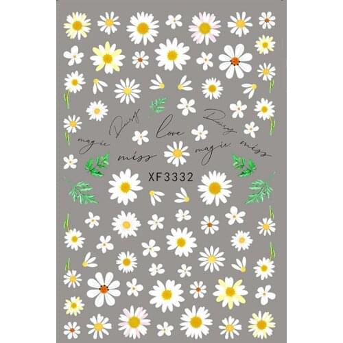 Elegant Daisy Autumn Leaves Nails Art Stickers Manicure Back Glue Decal Decorations Design Cute Nail Sticker for Nails Beauty