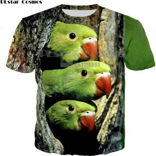 Summer New Fashion Men Women Sweatshirt 3D Print Animal Parrot T Shirt Short Sleeve Hip Hop Harajuku Pullover 7XL