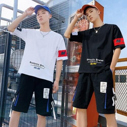 Street Fashion Tracksuit Men Sets Sweatshirt Pants Summer Mens Cropped T Shirt Shorts Casual Suits Sportswear Mens Clothing