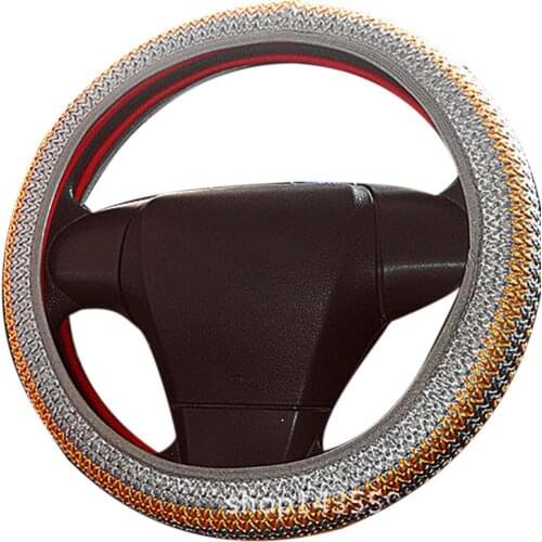 Summer Steering Wheel Cover Ice Silk Car Breathable Anti-Slip Guard Protector Steering Wheel Hub Auto Accessories