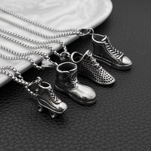 Fashion trendy shoes hip hop all-match pendant necklace pendant titanium steel men and women jewelry