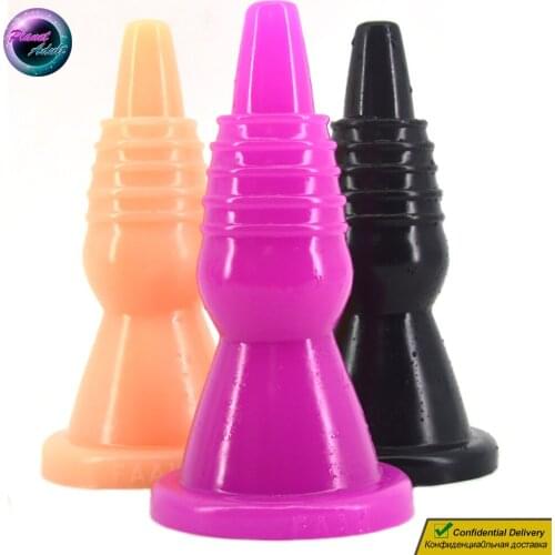 PVC Cone Anal Plug Dildo Female Masturbator Bullet Shape Prostate Pussy Vagina Sexual Massager Sex Toys for Women Gay Men BDSM