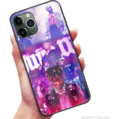Juice Wrld Purple Rapper Funart Soft Silicone Glass for IPhone SE 6s 7 8 Plus X XR XS 11 12 Mini Pro Max Phone Case Cover Shell