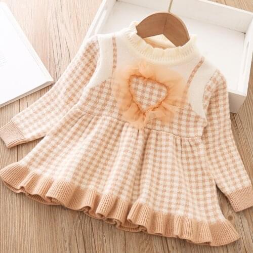 Newborn Dress Sweater Autumn Winter Tops Infant Baby Warm Clothes for Girl Clothing Thick Christmas Dresses Kids Knit Dress
