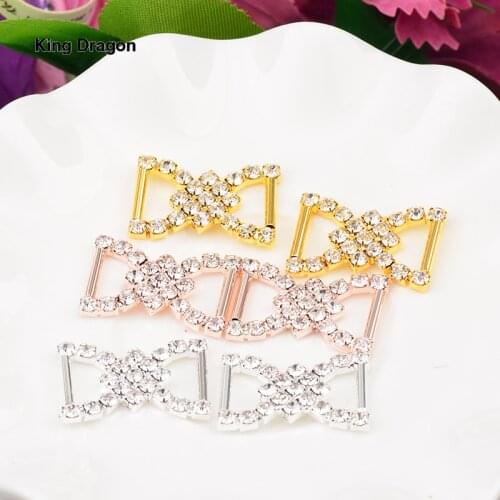 New Arrival Clear Rhinestone Buckle Gift Packing Slider Wedding Accessories (Inner Bar 10MM) 10PCS/Lot KD582