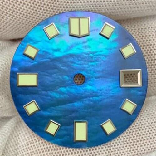 Watch Dial Replacement 28.5MM Green Luminous Watch Dial for NH35 Movement Watches Accessories