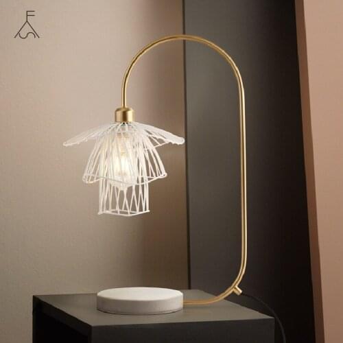 Nordic Modern LED table lamps Creative Personality Marble wrought iron desk lamp Industrial Kitchen Bedroom Living Room Lighting