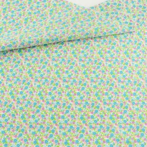 2016 New Arrivals 100% Cotton Fabric Lovely Little Pink and Green Flowers Designs Tecido Doll Patchwork Sewing Clothing Art Work