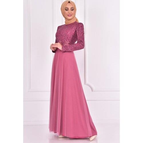Tül Abiye Pembe ASM2205