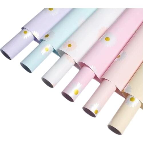 20PCS Fresh Little Daisy Cartier Series Thickened Ouya Paper Korean Flower Wrapping Paper Floral Material