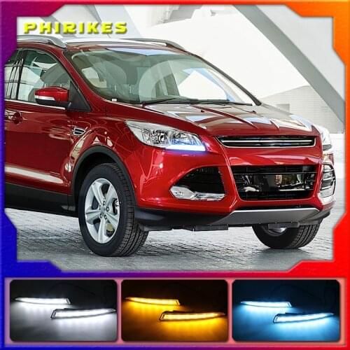 2Pcs Waterproof Car Led Daytime Running Light Drl Daylight Led Car For Ford Kuga Escape 2012 2013 2014 2015 With Fog Lamp