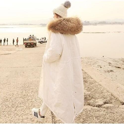 2019 Cotton Liner Cotton Liner Long Solid Zipper Wide-waisted Full Zippers Real New Winter Clothes Korea Website Seta Woman