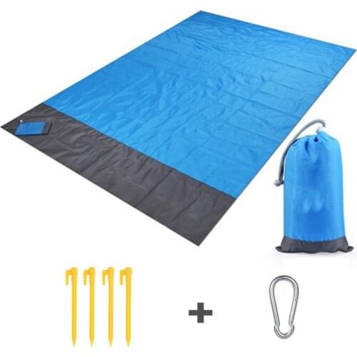 2x2.1m Waterproof Pocket Beach Blanket Folding Camping Mat Mattress Portable Lightweight Mat Outdoor Picnic Mat Sand Beach Mat