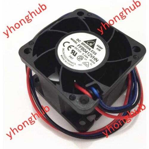 Delta Electronics FFB0412VHN R00 DC 12V 0.24A 40x40x28mm 3-wire Server Cooling Fan