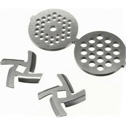 4pcs/set Meat Grinder Blade & Meat Mincer Plate Crusher Mincer Plate Disc 5mm/7mm & Blade Knife 5# 7# Meat Mincer Plate