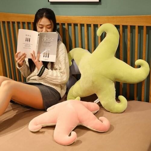 50/75cm New Cute Starfish Plush Toy Pillow Ocean Animal Sea Star Doll Seat Cushion Nap Pillow Bedroom Floor Mats Children Gift