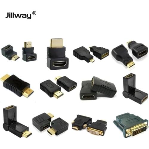 Jillway HDMI Adapter Connector1080PHDMI-Compatible Cable Mini HDMI/Micro/VGA/DVI toHDMI Male to female female to Male Butt joint